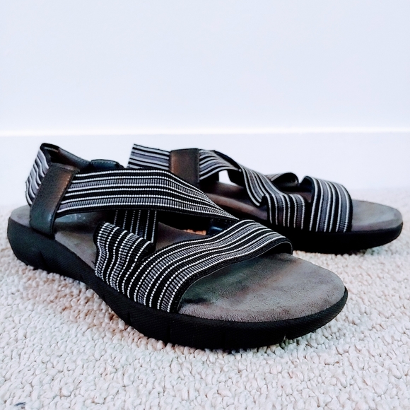 AEROSOLES Shoes - AEROSOLES | Black & White Crisscross Sandals